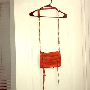 Orange/coral Rebecca Minkoff 3 zipper crossbody